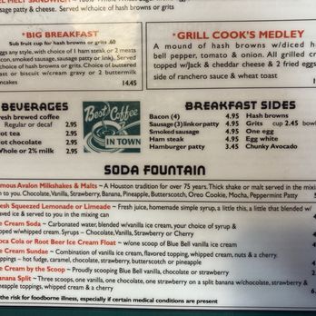 Avalon Diner - Breakfast - beverages and breakfast sides - Diners Near Me - Houston, Texas