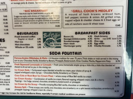Menu photo 2 Avalon Diner Houston, TX