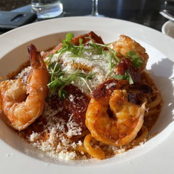 Meritage At Callaway - Jumbo shrimp and chorizo pasta - New American Near Me - Temecula, California Meritage At Callaway - Jumbo shrimp and chorizo pasta - New American Near Me - Temecula, California