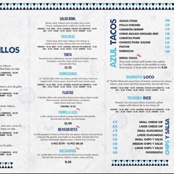 Azul Tex Mex Express - Menu - Tex-Mex Near Me - Statesboro, Georgia Azul Tex Mex Express - Menu - Tex-Mex Near Me - Statesboro, Georgia