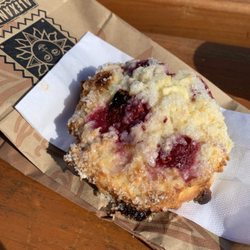 Alexander's Coffee - White chocolate raspberry scone!