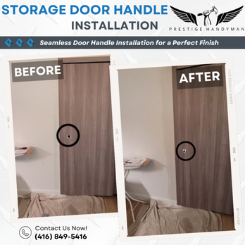 Prestige Handyman - Our team installed this storage door handle with precision, ensuring secure, smooth operation - an essential upgrade for function and ease. - Handyman Near Me Prestige Handyman - Our team installed this storage door handle with precision, ensuring secure, smooth operation - an essential upgrade for function and ease. - Handyman Near Me