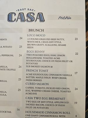 Menu photo 8 Casa East Sac Sacramento, CA Menu photo 8 Casa East Sac Sacramento, CA