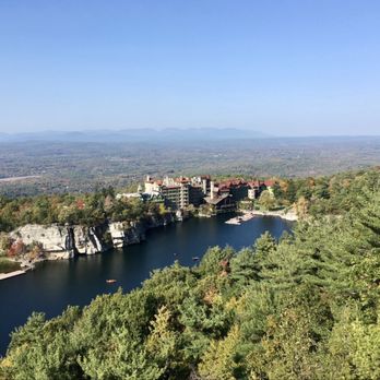 Mohonk Preserve - Lofty view of the Mohonk Lake & Mountain House - Parks Near Me - Gardiner, New York
