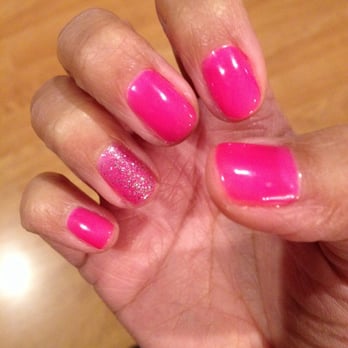 Amazing Nails - Pink nails with some silver glitter on the ring fingers for Valentine's Day. - Nail Salons Near Me - Newark, California Amazing Nails - Pink nails with some silver glitter on the ring fingers for Valentine's Day. - Nail Salons Near Me - Newark, California
