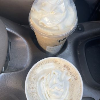 Starbucks - Venti white chocolate mocha mines and his - Coffee & Tea Near Me - Clovis, California