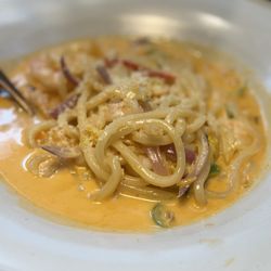 Creamy kimchi udon - a must order.