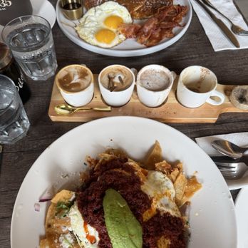 Cocina 35 - CHILAQUILES and LATTE FLIGHT - Mexican Near Me - San Diego, California