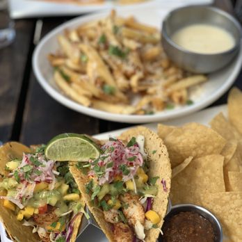 Eureka! - Blackened fish tacos and truffle fries. - American Near Me - Irvine, California Eureka! - Blackened fish tacos and truffle fries. - American Near Me - Irvine, California
