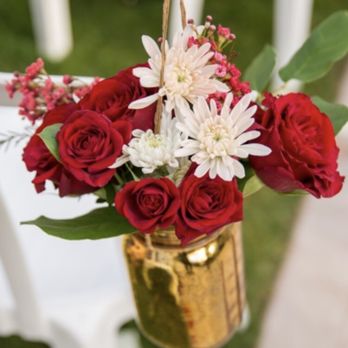 Jess Fleur Fun, LLC - Isle decoration that doubled as some of our centerpieces at the reception - Florists Near Me - Brookfield, Wisconsin