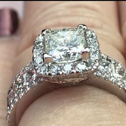 Darren Jewelers - Custom Ring using my original diamonds with a upgraded certified princess diamond for my 25th wedding anniversary
