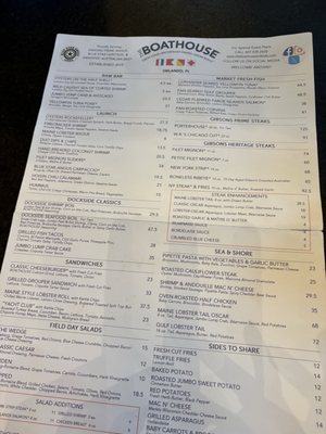 Menu photo 2 The Boathouse Orlando, FL Menu photo 2 The Boathouse Orlando, FL