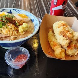 Regular #5 with a side of spicy spicy fireball add on! Tempura: shrimp, sweet potato, and chicken Regular #5 with a side of spicy spicy fireball add on! Tempura: shrimp, sweet potato, and chicken