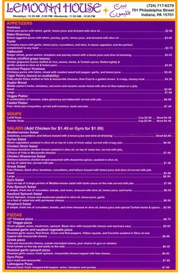 Menu photo 2 Lemoona House Indiana, PA Menu photo 2 Lemoona House Indiana, PA