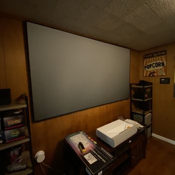 Blount Media - Fixed Grandview screen with Ultra Short Throw projector. - Home Automation Near Me Blount Media - Fixed Grandview screen with Ultra Short Throw projector. - Home Automation Near Me