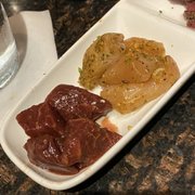 Photo of The Melting Pot - Oklahoma City, OK, United States. Teriyaki-Marinated Sirloin and Herb-Crusted Chicken Breast