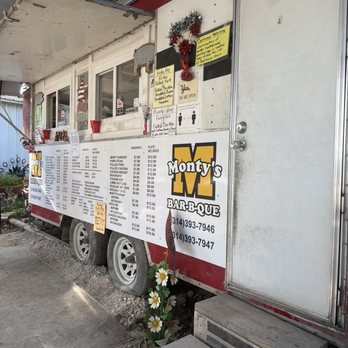 Monty's Catering - Menu board 7/2026 - Barbeque Near Me - Troy, Missouri
