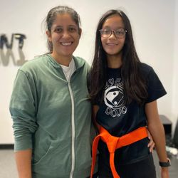 Way to go Samya on being promoted to Orange Belt in yesterday's Teen Martial Arts class!