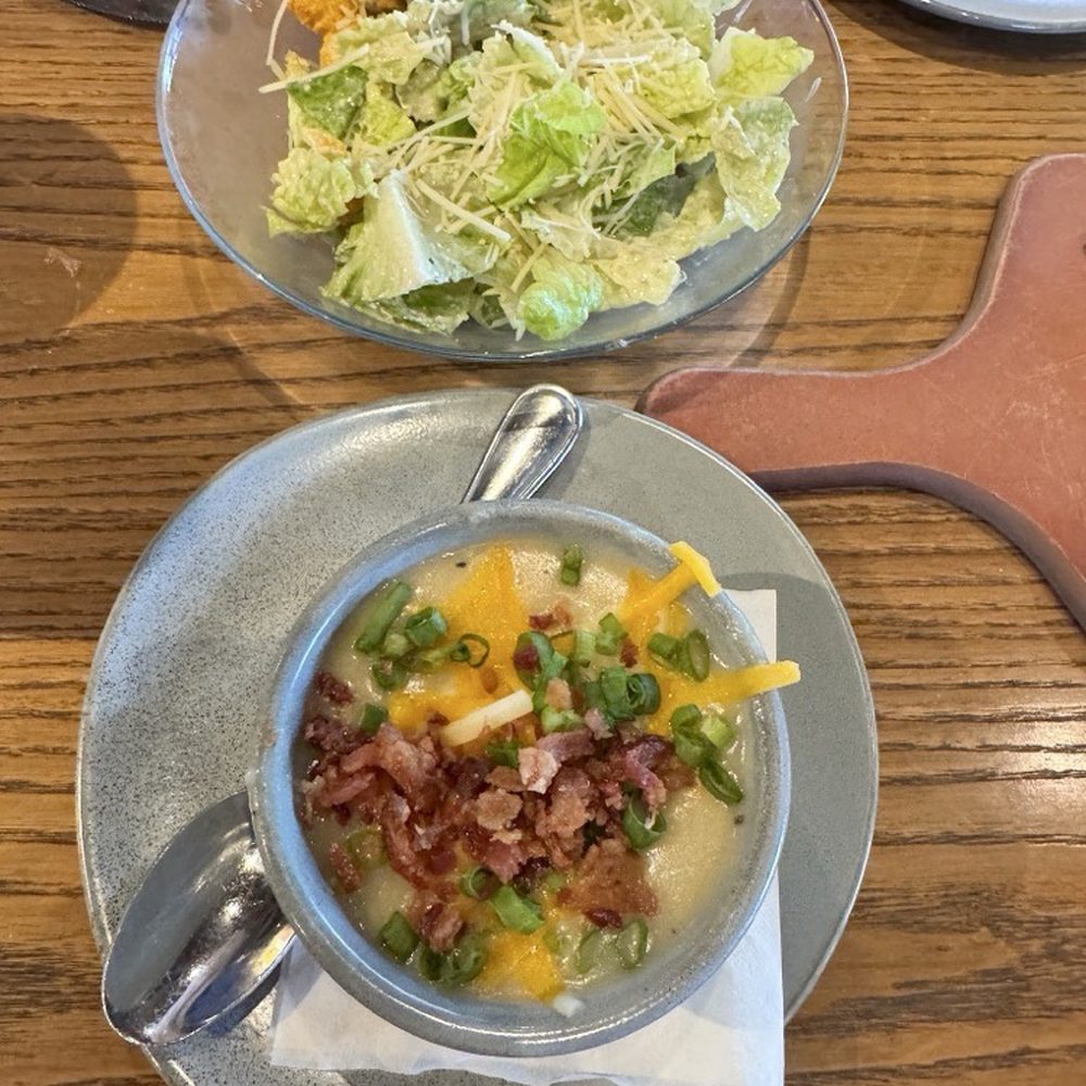 Outback Steakhouse - Bowl of chili - mine. Caesar salad is hubby's - Steakhouses Near Me - Schaumburg, Illinois Outback Steakhouse - Bowl of chili - mine. Caesar salad is hubby's - Steakhouses Near Me - Schaumburg, Illinois