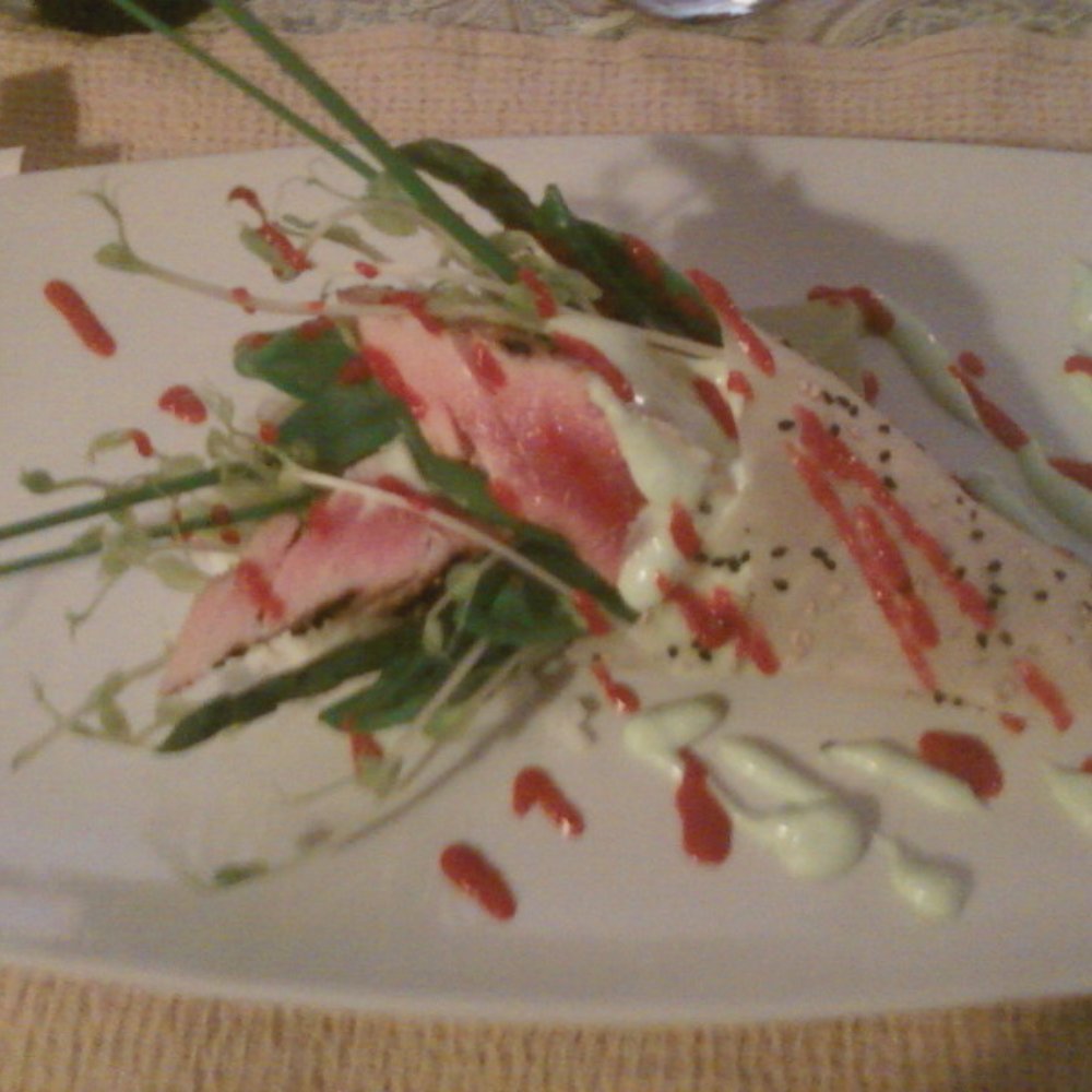 Sach's Tee House - Soy wrapped Ahi with vegetable, rice, wasabi & spiracha - Pizza Near Me - Binghamton, New York Sach's Tee House - Soy wrapped Ahi with vegetable, rice, wasabi & spiracha - Pizza Near Me - Binghamton, New York