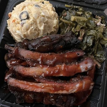 Emerys BBQ - Ribs, potato salad & greens - Barbeque Near Me - Stockton, California