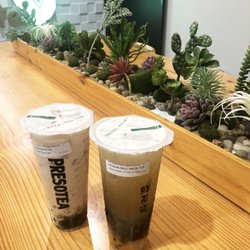 Presotea Aurora - Panda Milk tea and Passionfruit tea.