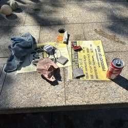 Blue Tatanka Pool Service - Garbage left around the pool after resurfacing