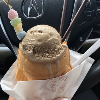 Cafe Clover - Coffee ice cream + vanilla custard taiyaki cone - Desserts Near Me - Elkins Park, Pennsylvania