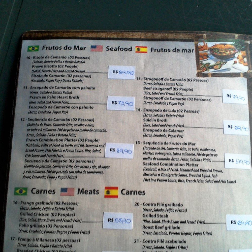 Vigia do Casqueiro - Don't speak Portuguese? Don't worry, the menu is in three languages: English, Spanish, Portuguese. - Diners Near Me - Florianópolis, South Carolina