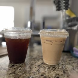 Iced Long Black & Iced Washington Wildflower Latte Iced Long Black & Iced Washington Wildflower Latte