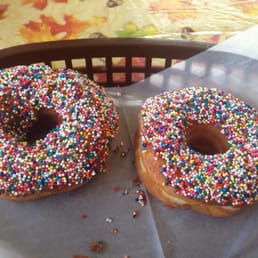 Of all the donut shops in town this the best chocolate sprinkle donut, this is a staple of their business on weekends.