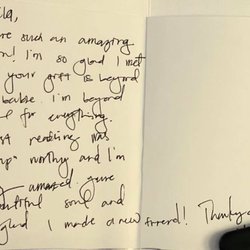 A "Thank You" card from a client (Name hidden for Privacy)