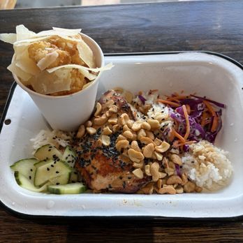 Brown Bag Seafood - Miso cashew salmon bowl - Salad Near Me - Chicago, Illinois Brown Bag Seafood - Miso cashew salmon bowl - Salad Near Me - Chicago, Illinois