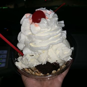 Bruster's Real Ice Cream - Hot Fudge Brownie Sundae in the waffle bowl - Desserts Near Me - Vestavia, Alabama Bruster's Real Ice Cream - Hot Fudge Brownie Sundae in the waffle bowl - Desserts Near Me - Vestavia, Alabama