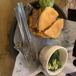 Sign of the Horse - Smash burger and side of broccoli
