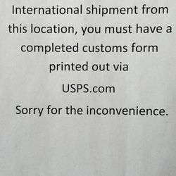 US Post Office - Internationl Shipping Notice