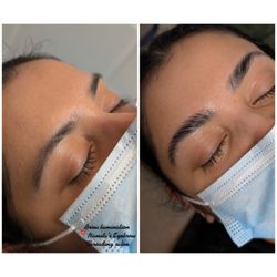 Brow lamination Before and after pictures