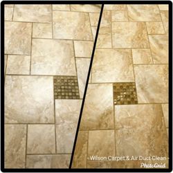 Wilson Carpet & Air Duct Cleaning - Before and After of our Tile and Grout Cleaning