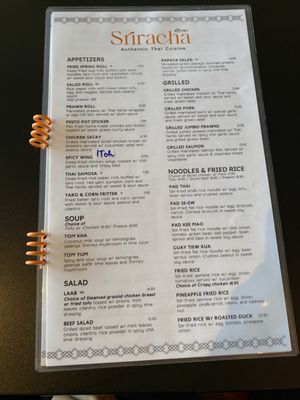 Menu photo 1 Sriracha Thai Cuisine San Francisco, CA