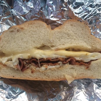 Dom's Deli and Grille House - Delicious bacon, egg whites and pepper jack cheese on a roll! - Delis Near Me - Elmsford, New York Dom's Deli and Grille House - Delicious bacon, egg whites and pepper jack cheese on a roll! - Delis Near Me - Elmsford, New York