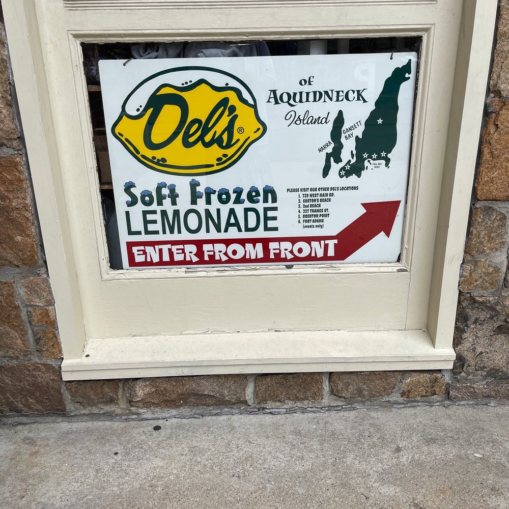 a sign in a window