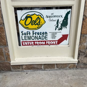 Dels Lemonade - a sign in a window - Juice Bars & Smoothies Near Me - Newport, Rhode Island Dels Lemonade - a sign in a window - Juice Bars & Smoothies Near Me - Newport, Rhode Island