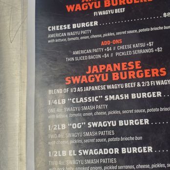 Swagyu Burger - Poway - Menu snap - Burgers Near Me - Poway, California Swagyu Burger - Poway - Menu snap - Burgers Near Me - Poway, California