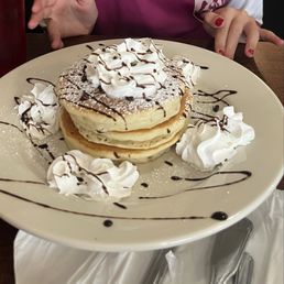 Pancakes and chocolate milk to celebrate my granddaughter's 9th birthday! Pancakes and chocolate milk to celebrate my granddaughter's 9th birthday!