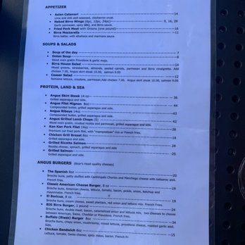 Birra House - Front of the menu - Steakhouses Near Me - San Juan, Puerto Rico Birra House - Front of the menu - Steakhouses Near Me - San Juan, Puerto Rico