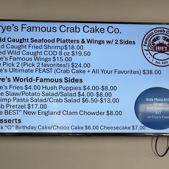 Frye’s Famous Crab Cake - Seafood Near Me - Ashburn, Virginia Frye’s Famous Crab Cake - Seafood Near Me - Ashburn, Virginia