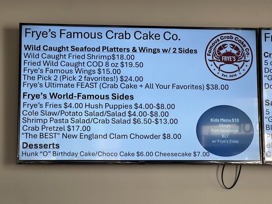 Menu photo 3 Frye’s Famous Crab Cake Ashburn, VA Menu photo 3 Frye’s Famous Crab Cake Ashburn, VA