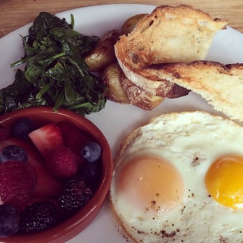 La Bicyclette - Wood side eggs came with toast and spinach and potatoes - French Near Me - Carmel, California La Bicyclette - Wood side eggs came with toast and spinach and potatoes - French Near Me - Carmel, California