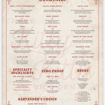 Here Kitty Kitty Vice Den - Drink menu 4/14/2022 - Speakeasies Near Me - Las Vegas, Nevada