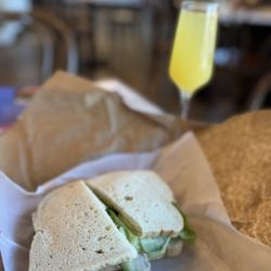 Rhino Market & Deli - Cold Turkey Sandwich and mimosa